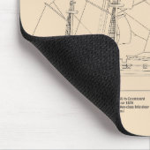 HMS ビーグル タルシップ - 船の青図 SD マウスパッド (コーナー)