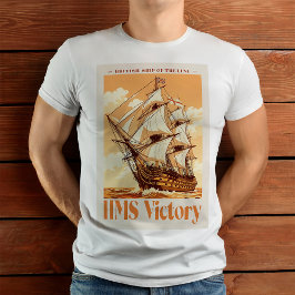 HMS ヴィクトリー ポスター 伝統的なイギリス海軍の戦列艦 Tシャツ