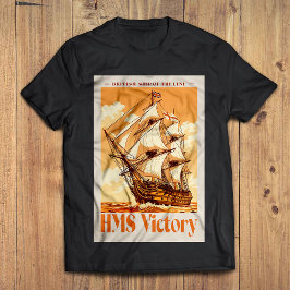 HMS ヴィクトリー ポスター 伝統的なイギリス海軍の戦列艦 Tシャツ