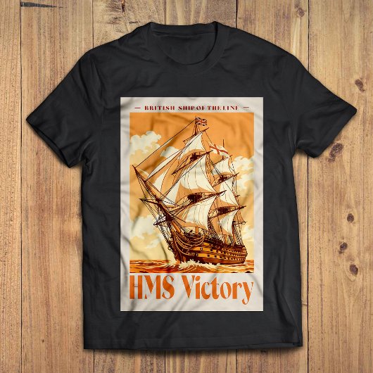 HMS ヴィクトリー ポスター 伝統的なイギリス海軍の戦列艦 Tシャツ