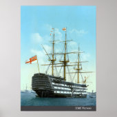 HMS ヴィクトリー (1890 年頃) ポスター (正面)