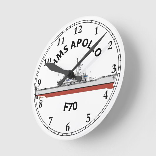 HMS APOLLO - F70 - LEANDER ORIG ラウンド壁時計 (傾斜)