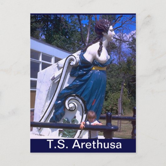 HMS Arethusaのフィギュアヘッド、TS Arethusa ポストカード (正面)
