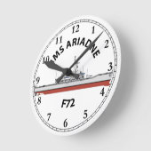 HMS ARIADNE - F72 - LEANDER ORIG ラウンド壁時計 (傾斜)