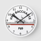 HMS BACCHANTE - F69 - LEANDER ORIG ラウンド壁時計 (正面)