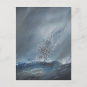 HMS Beagle in Storm off Cape Horn 24th December ポストカード (正面)