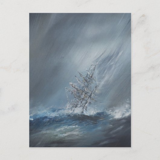 HMS Beagle in Storm off Cape Horn 24th December ポストカード (正面)