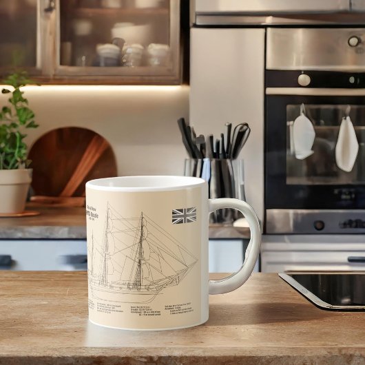 HMS Beagle Tall Ship – 船舶設計図SD コーヒーマグカップ