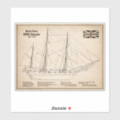 HMS Beagle Tall Ship – 船舶設計図SD シール (シート)