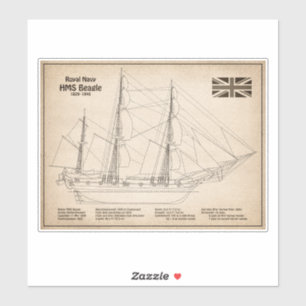 HMS Beagle Tall Ship – 船舶設計図SD シール