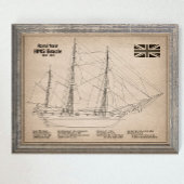 HMS Beagle Tall Ship – 船舶設計図SD ポスター