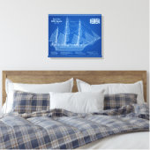 HMS Beagle Tall Ship - Ship Blueprint ABD キャンバスプリント (インサイチュ (寝室))