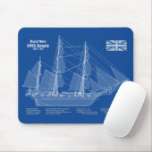 HMS Beagle Tall Ship - Ship Blueprint ABD マウスパッド (マウス)