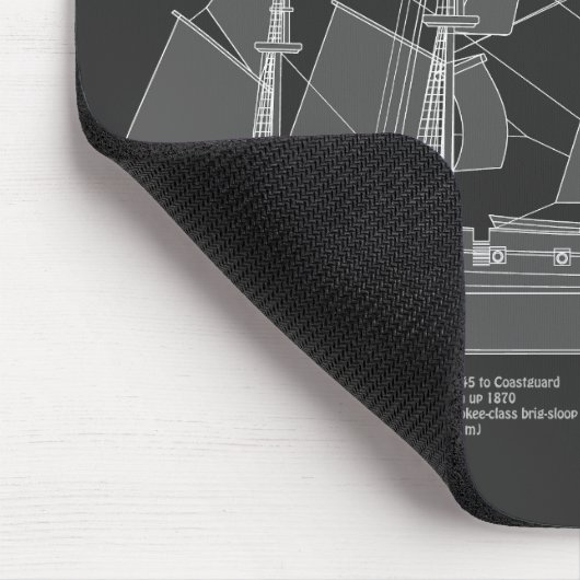 HMS Beagle Tall Ship - Ship Blueprint PBD マウスパッド (コーナー)