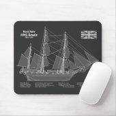 HMS Beagle Tall Ship - Ship Blueprint PBD マウスパッド (マウス)