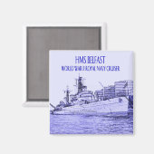 HMS Belfastスケッチ マグネット (正面/裏面)