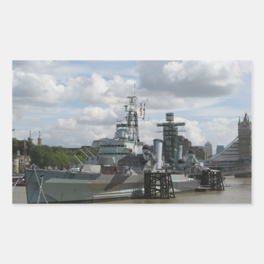 HMS Belfastステッカー 長方形シール (正面)