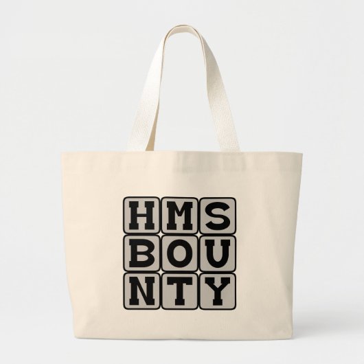 HMS Bounty、文学船 ラージトートバッグ (正面)