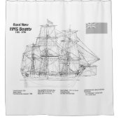 HMS Bounty – 船舶設計図プランBD シャワーカーテン (正面)