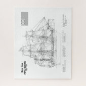 HMS Bounty – 船舶設計図プランBD ジグソーパズル (縦)