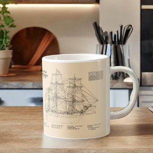 HMS Bounty – 船舶設計図プランSD コーヒーマグカップ
