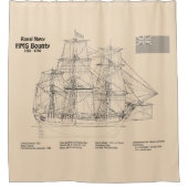 HMS Bounty – 船舶設計図プランSD シャワーカーテン (正面)