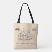 HMS Bounty – 船舶設計図プランSD トートバッグ (裏面)