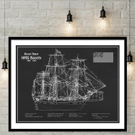 HMS Bounty – 船舶設計図PD フォトプリント