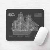 HMS Bounty – 船舶設計図PD マウスパッド (マウス)
