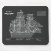HMS Bounty – 船舶設計図PD マウスパッド (正面)