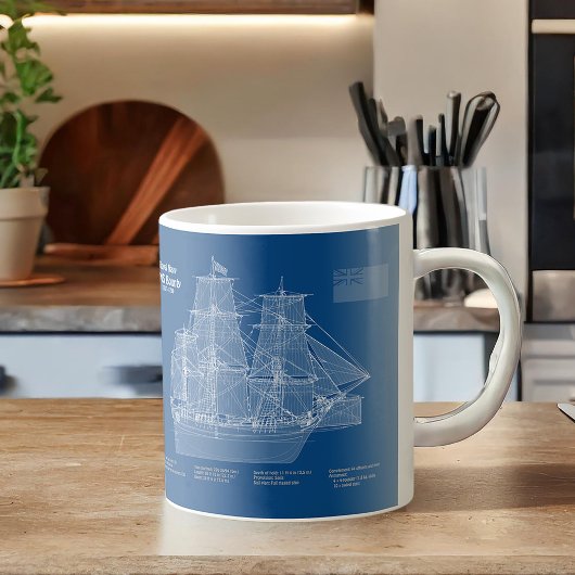 HMS Bounty - Ship Blueprint Plans ABD コーヒーマグカップ