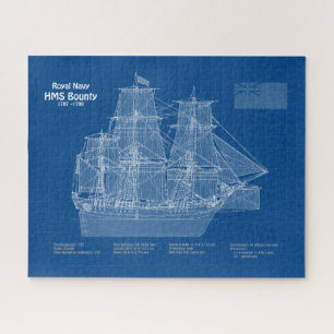 HMS Bounty - Ship Blueprint Plans ABD ジグソーパズル