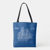 HMS Bounty - Ship Blueprint Plans ABD トートバッグ (裏面)
