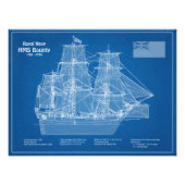 HMS Bounty - Ship Blueprint Plans ABD フォトプリント (正面)