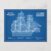 HMS Bounty - Ship Blueprint Plans ABD ポストカード (正面)