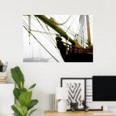 HMS Bounty Tall Ship Emerging from the Mist Poster ポスター (ホームオフィス)