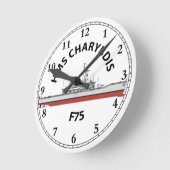 HMS CHARYBDIS - F75 - LEANDER ORIG ラウンド壁時計 (傾斜)