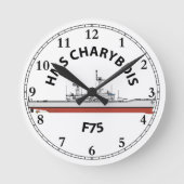 HMS CHARYBDIS - F75 - LEANDER ORIG ラウンド壁時計 (正面)