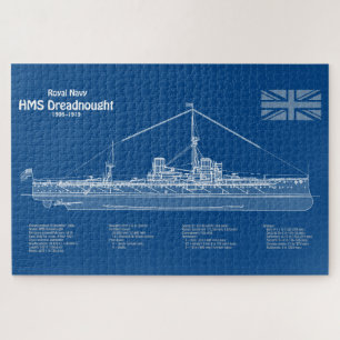 HMS Dreadnebed – 船舶設計図ABD ジグソーパズル