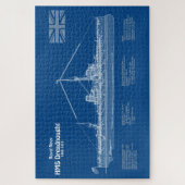 HMS Dreadnebed – 船舶設計図ABD ジグソーパズル (縦)