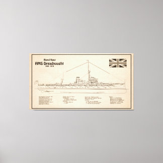 HMS Dreadnebed – 船舶設計図SD キャンバスプリント