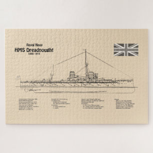 HMS Dreadnebed – 船舶設計図SD ジグソーパズル