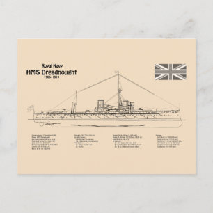 HMS Dreadnebed – 船舶設計図SD ポストカード