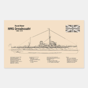 HMS Dreadnebed – 船舶設計図SD 長方形シール
