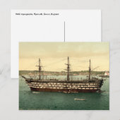 HMS Engillable, Plymouth, Devon，イギリス ポストカード (正面/裏面)