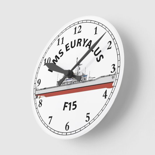 HMS EURYALUS - F15 - LEANDER ORIG ラウンド壁時計 (傾斜)