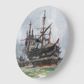 HMS Implacable 74門の3等戦列艦 ラージ壁時計 (傾斜)