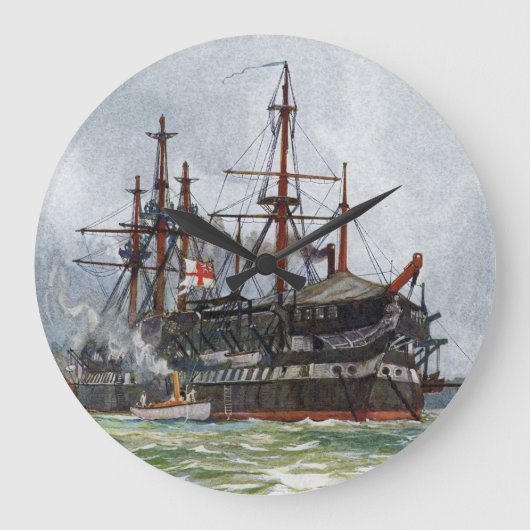 HMS Implacable 74門の3等戦列艦 ラージ壁時計 (正面)