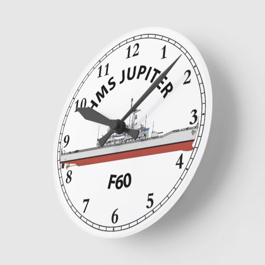 HMS JUPITER - F60 - LEANDER ORIG ラウンド壁時計 (傾斜)