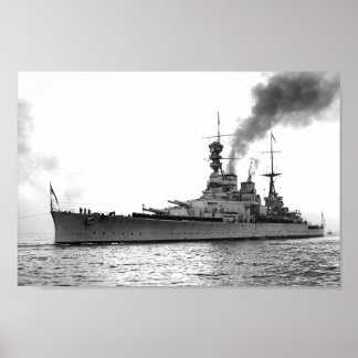 HMS Renown -ヴィンテージ航海のBattlecruiser ポスター